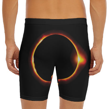 Total Solar Eclipse Print Men's Long Boxer Briefs