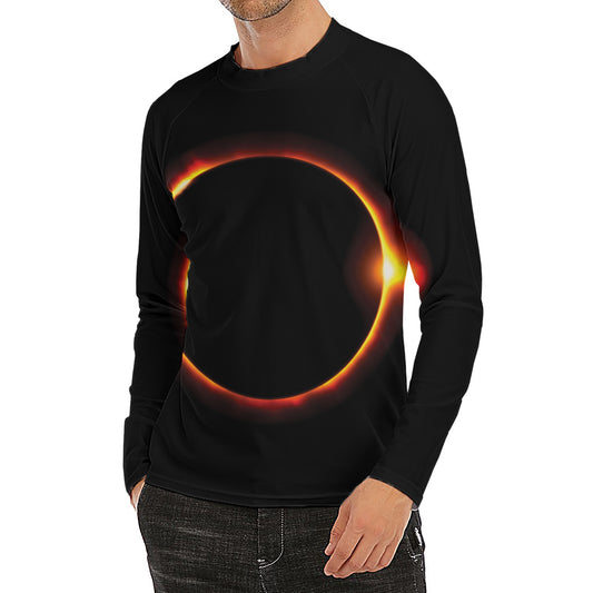 Total Solar Eclipse Print Men's Long Sleeve Rash Guard