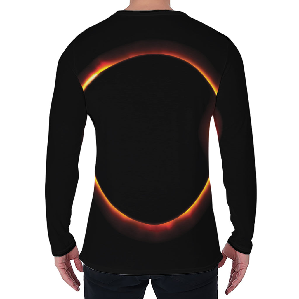 Total Solar Eclipse Print Men's Long Sleeve T-Shirt