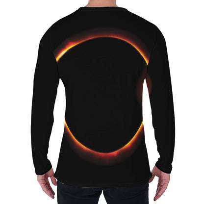 Total Solar Eclipse Print Men's Long Sleeve T-Shirt