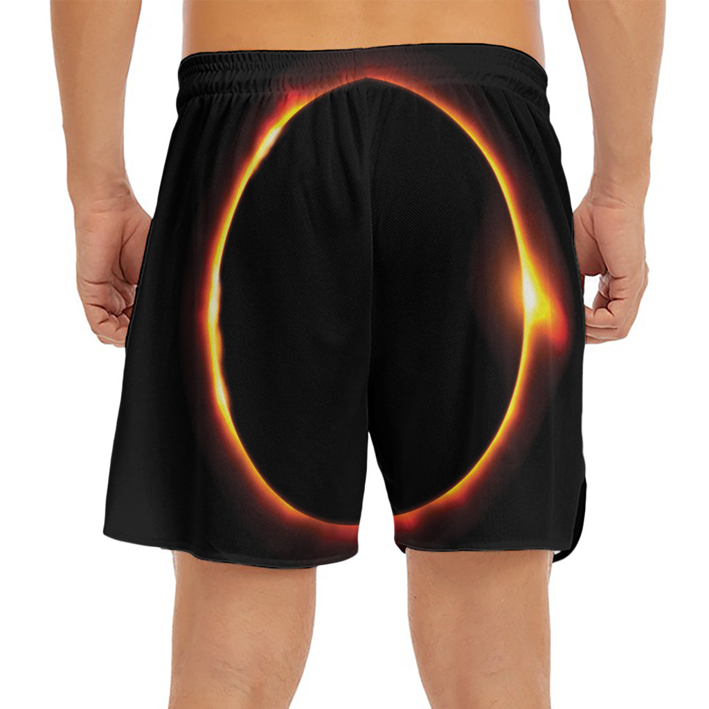 Total Solar Eclipse Print Men's Split Running Shorts