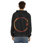 Total Solar Eclipse Print Men's Velvet Pullover Hoodie