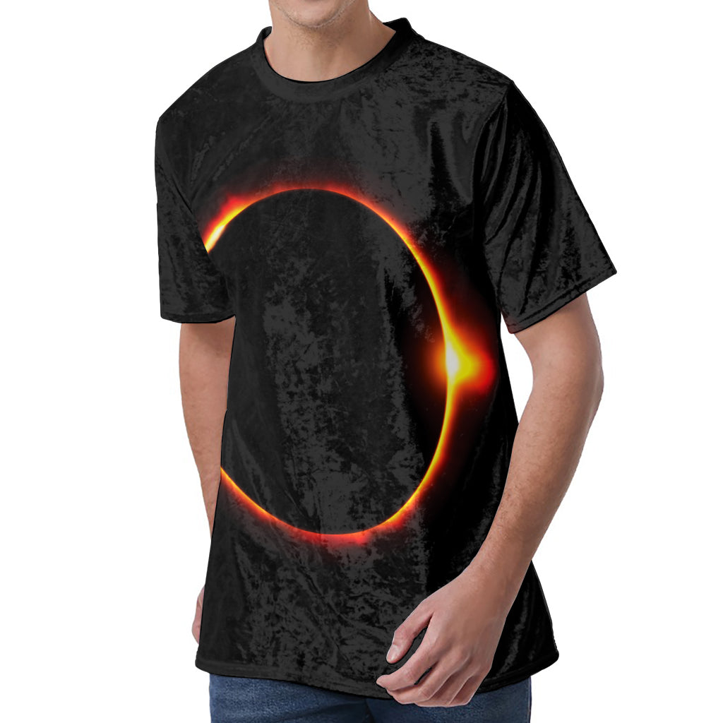 Total Solar Eclipse Print Men's Velvet T-Shirt