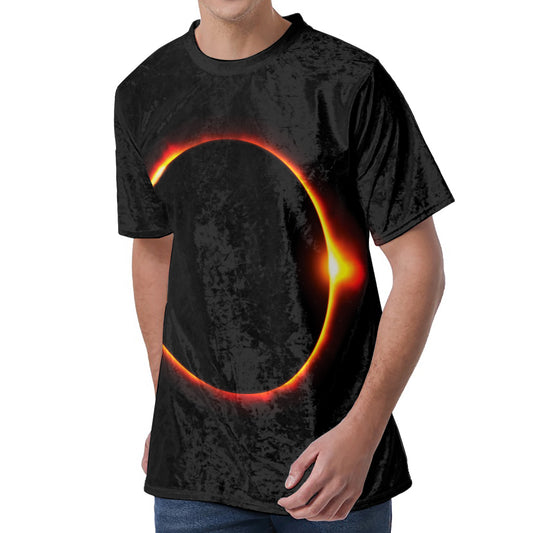 Total Solar Eclipse Print Men's Velvet T-Shirt
