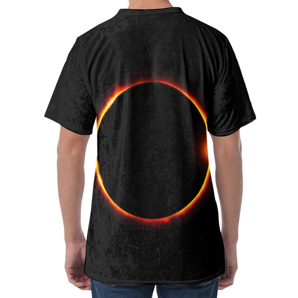 Total Solar Eclipse Print Men's Velvet T-Shirt