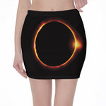 Total Solar Eclipse Print Pencil Mini Skirt