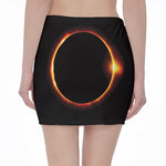 Total Solar Eclipse Print Pencil Mini Skirt