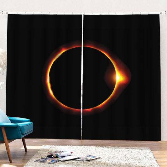 Total Solar Eclipse Print Pencil Pleat Curtains