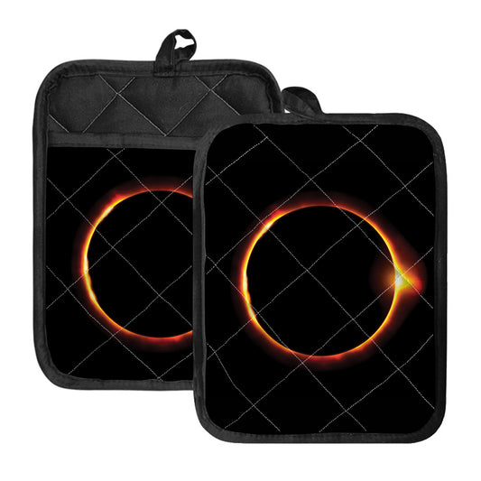 Total Solar Eclipse Print Pot Holders With Pocket