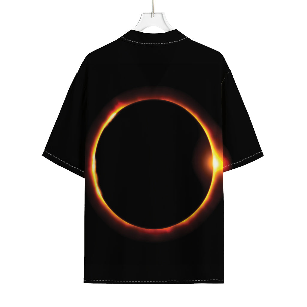 Total Solar Eclipse Print Rayon Hawaiian Shirt