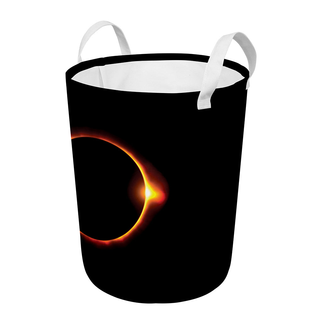 Total Solar Eclipse Print Round Laundry Basket