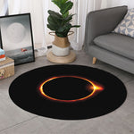 Total Solar Eclipse Print Round Rug