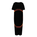 Total Solar Eclipse Print Short Sleeve Long Nightdress