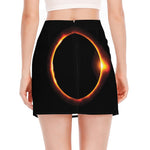 Total Solar Eclipse Print Side Slit Mini Skirt