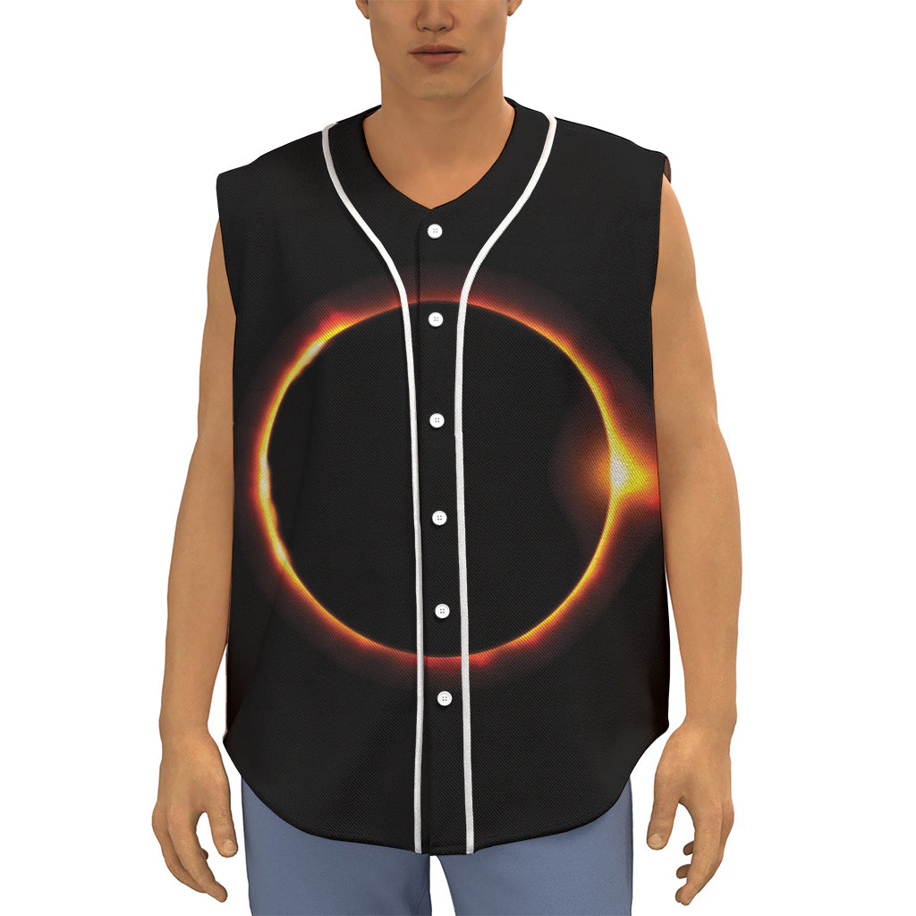 Total Solar Eclipse Print Sleeveless Baseball Jersey