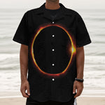 Total Solar Eclipse Print Textured Short Sleeve Shirt