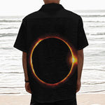 Total Solar Eclipse Print Textured Short Sleeve Shirt