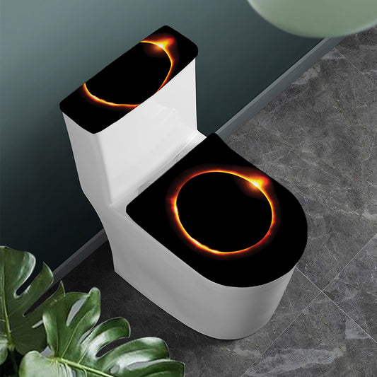 Total Solar Eclipse Print Toilet Lid And Tank Cover Set