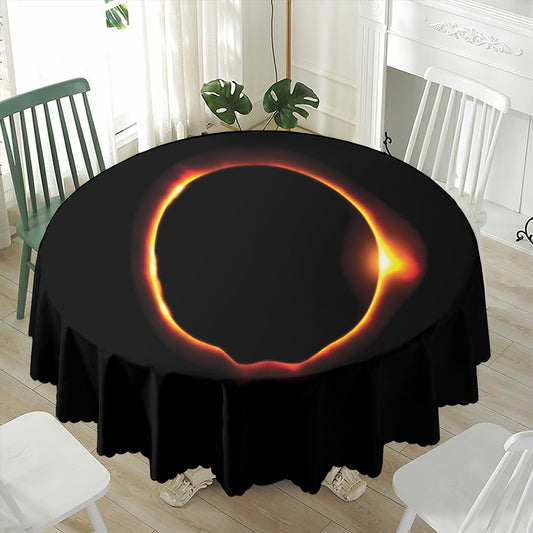 Total Solar Eclipse Print Waterproof Round Tablecloth