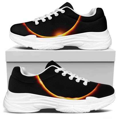 Total Solar Eclipse Print White Chunky Shoes