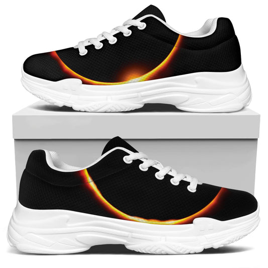 Total Solar Eclipse Print White Chunky Shoes
