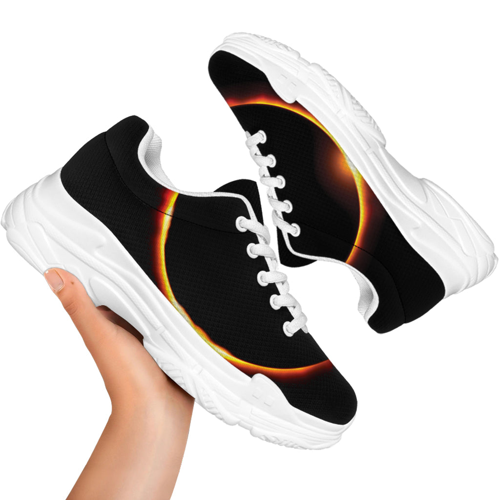 Total Solar Eclipse Print White Chunky Shoes