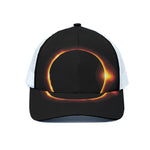 Total Solar Eclipse Print White Mesh Trucker Cap