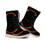 Total Solar Eclipse Print Winter Boots