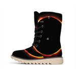 Total Solar Eclipse Print Winter Boots