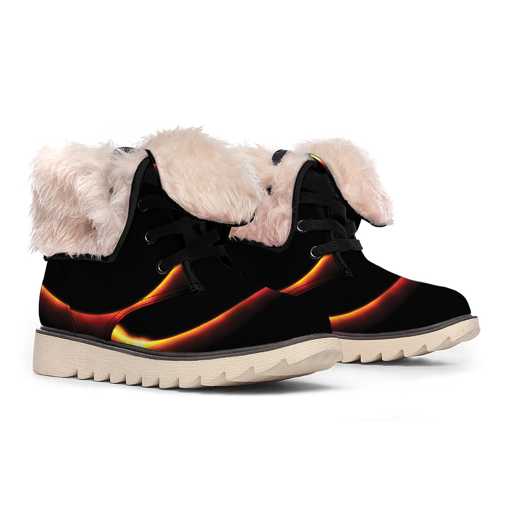 Total Solar Eclipse Print Winter Boots