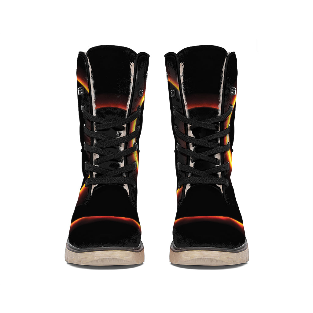 Total Solar Eclipse Print Winter Boots