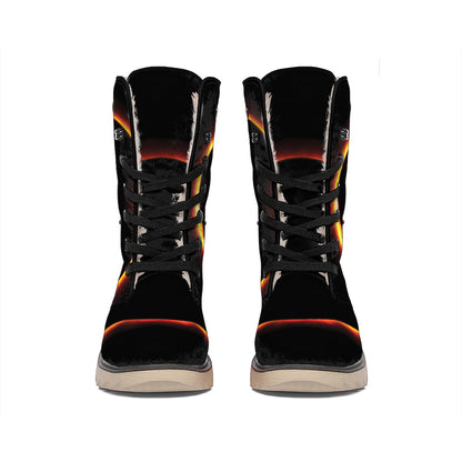 Total Solar Eclipse Print Winter Boots