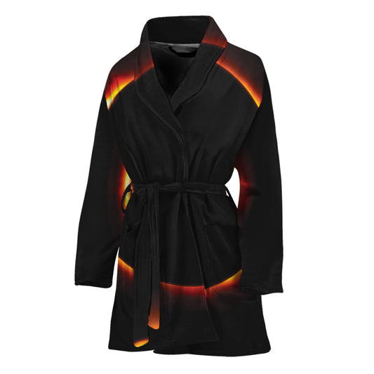 Total Solar Eclipse Print Women's Bathrobe