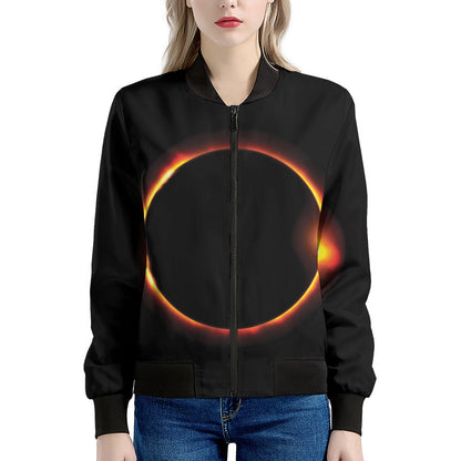 Total Solar Eclipse Print Women's Bomber Jacket