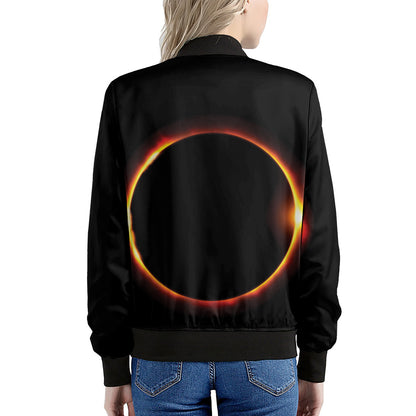 Total Solar Eclipse Print Women's Bomber Jacket