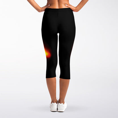 Total Solar Eclipse Print Women's Capri Leggings