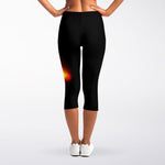 Total Solar Eclipse Print Women's Capri Leggings