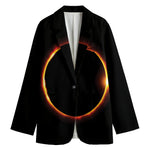 Total Solar Eclipse Print Women's Cotton Blazer