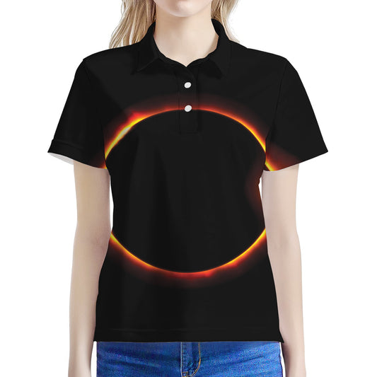 Total Solar Eclipse Print Women's Polo Shirt