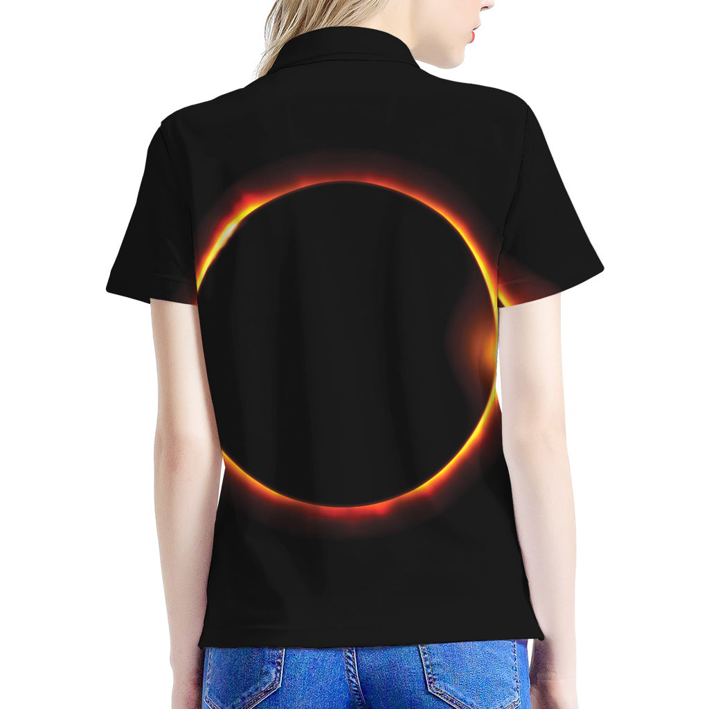 Total Solar Eclipse Print Women's Polo Shirt