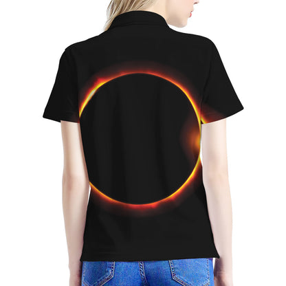 Total Solar Eclipse Print Women's Polo Shirt
