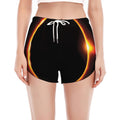 Total Solar Eclipse Print Women's Split Running Shorts