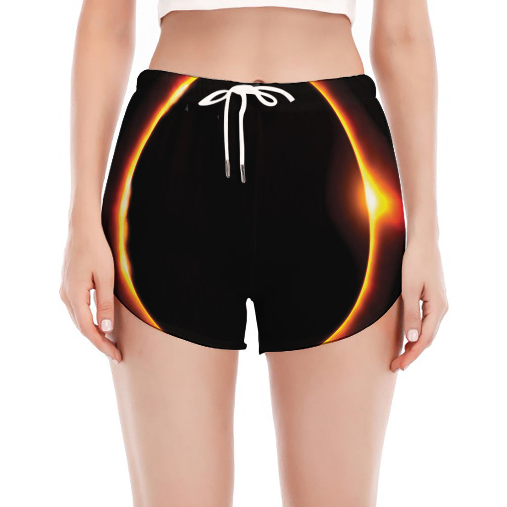 Total Solar Eclipse Print Women's Split Running Shorts
