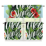 Toucan Aloha Hawaii Print 3 Piece Kitchen Curtains