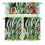 Toucan Aloha Hawaii Print 3 Piece Kitchen Curtains