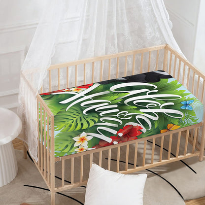 Toucan Aloha Hawaii Print Baby Crib Sheet