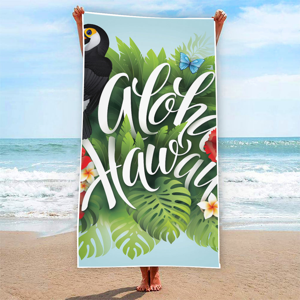 Toucan Aloha Hawaii Print Beach Towel