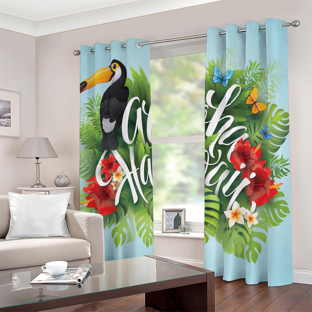 Toucan Aloha Hawaii Print Blackout Grommet Curtains