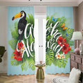 Toucan Aloha Hawaii Print Dimout Pencil Pleat Curtains
