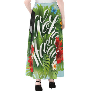 Toucan Aloha Hawaii Print Chiffon Maxi Skirt